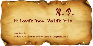 Milovánov Valéria névjegykártya